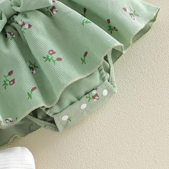 Giraropa Newborn Baby Girl Clothes Smocked Bubble Romper Dress + Socks + - Image 7