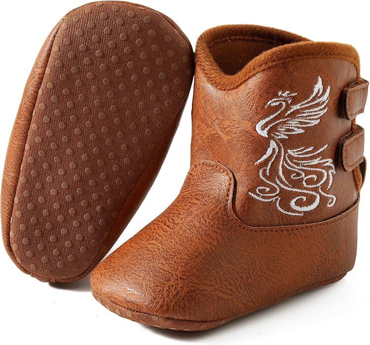 Jastore Baby Boys Girls Cowboy Boots Infant Western Booties Toddler Soft Sole - Image 4