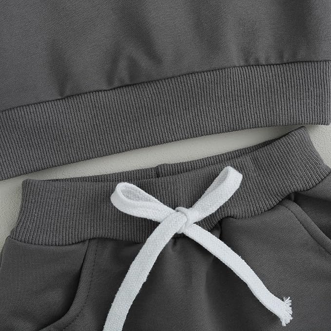 Infant Baby Boy Fall Winter Clothes Outfit Hooded Long Sweatshirt Pant Set - Image 6