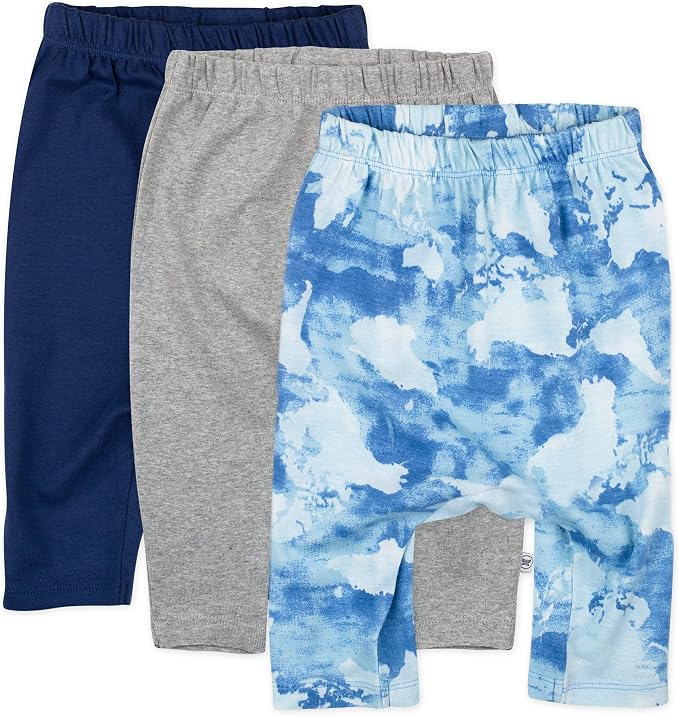 HonestBaby Unisex-Baby Multipack Harem Pants Roomy Fit Pull on Bottoms 100% by HonestBaby