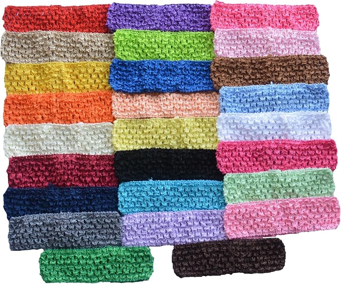 QandSweet Baby Girl's Stretch Headbands Crochet Stretchy Hair Bands DIY - Image 6