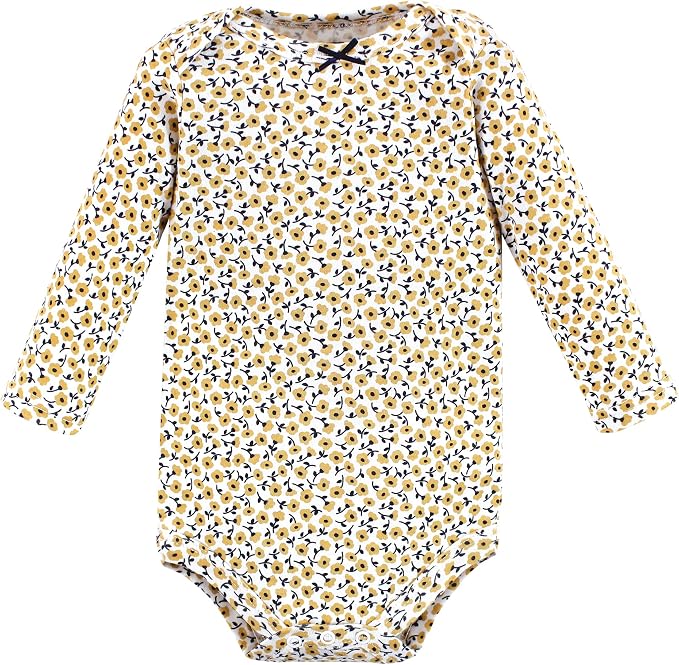 Hudson Baby Baby Girls' Cotton Long-sleeve Bodysuits 3-pack - Image 4
