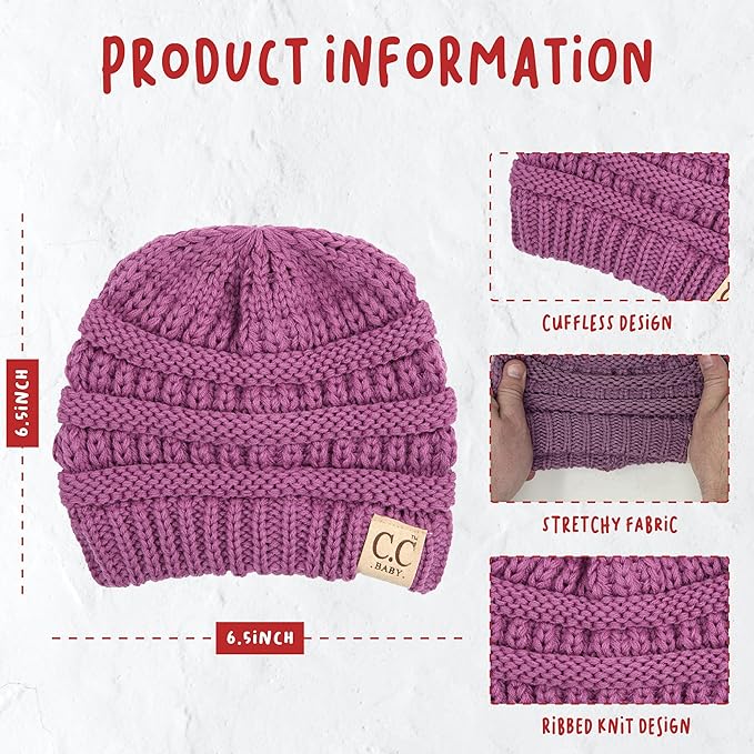 Funky Junque Baby Winter Hat – Cute Newborn Hats, Cozy Warm Infant Beanie, Soft Knit Stocking Stuffer for Babies 0–12 Months