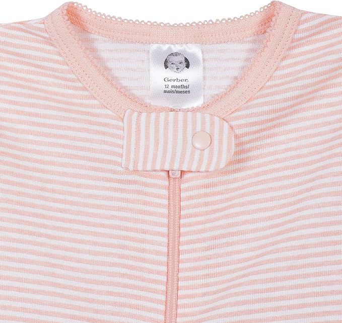Gerber Baby Girls 2-Pack Footed Pajamas - Image 3