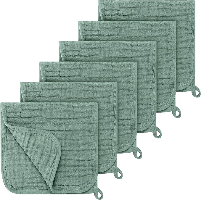Accmor 6 Pack Muslin Burp Cloths 100% Cotton 20''x10'' Large Extra Soft and by Accmor