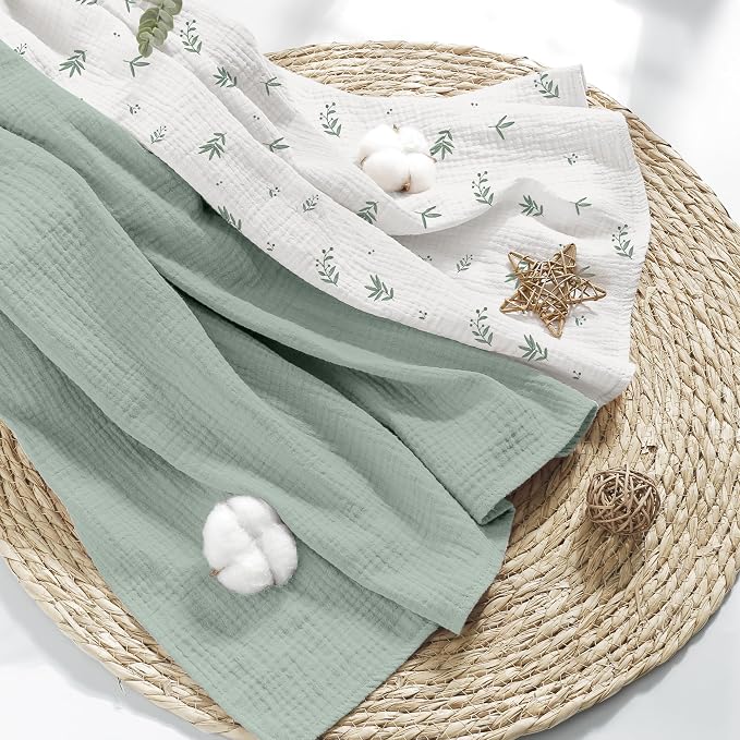 Susurration Muslin Receiving Blanket, 100% Cotton Swaddle Blankets - Image 4