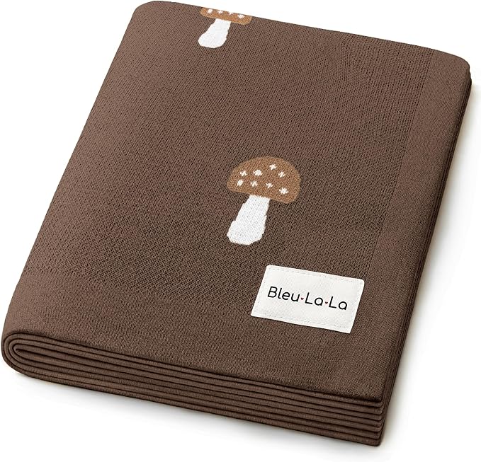 Knit Baby Blanket for Girls and Boys 100% Cotton Buttery Soft Cozy Receiving by BleuLaLa