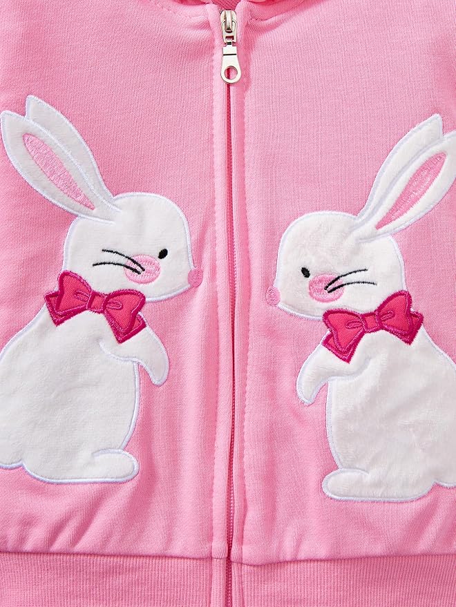 Baby Girl Zip-up Jacket Rainbow Unicorn Cotton Hoodie Sweatshirt Toddler Fall - Image 6