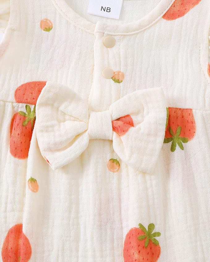 Renotemy Newborn Baby Girl Clothes Romper Summer Outfits Preemie-18Months | - Image 5
