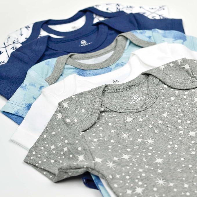 HonestBaby 5-pack Short Sleeve Bodysuits One-piece 100% Organic Cotton - Image 3