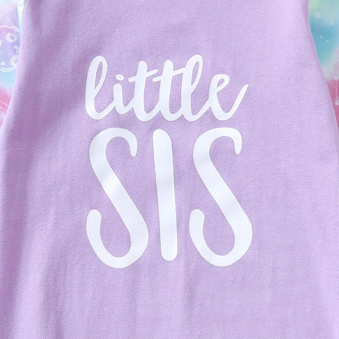 AMAWMW Newborn Baby Girl Little Sister Sleeper Gown Stripe Long Sleeve - Image 5