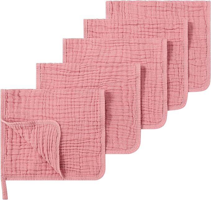Muslin Burp Cloths 5 Pack Large 20x12 inches Baby Burping Cloths, 6-Layer 100% by Unknown