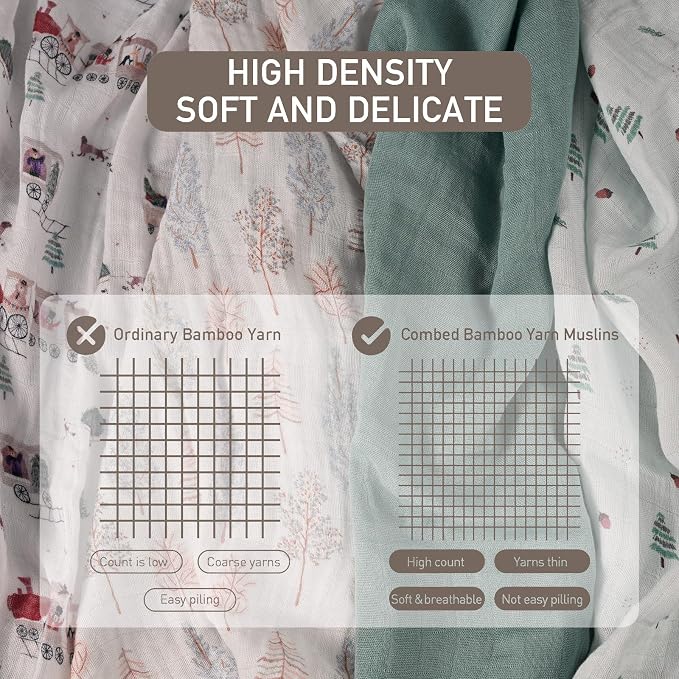 GLLQUEN BABY Receiving Blankets Muslin Swaddle Blanket - Image 3