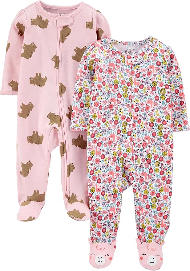 Simple Joys by Carter's Baby Girls' Cotton Footed Sleep and Play by SimpleJoysbyCarters