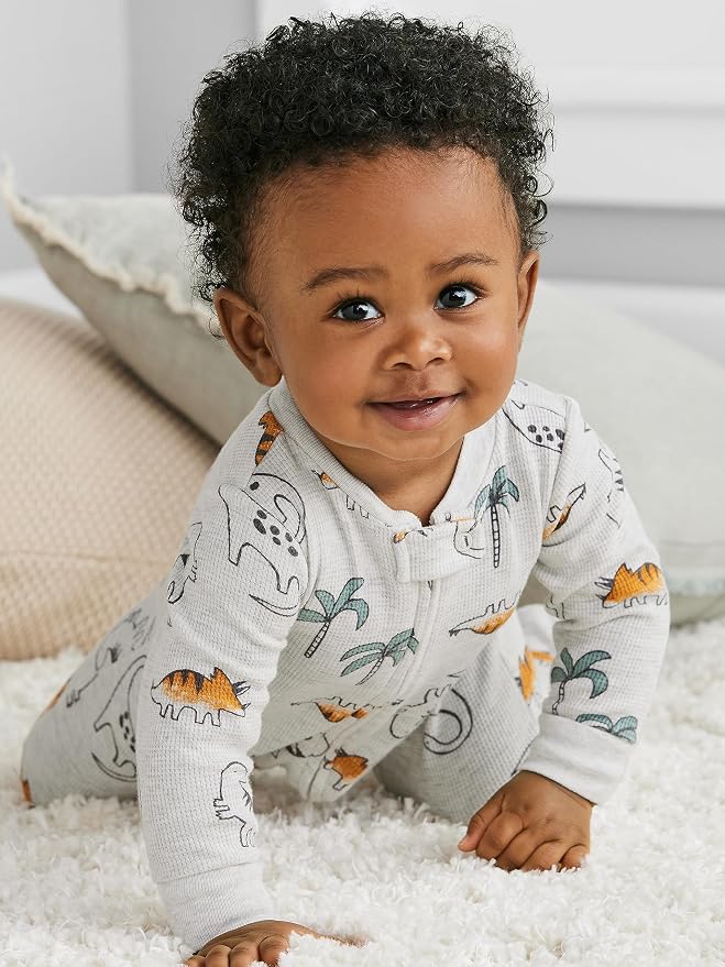 Simple Joys by Carter's Unisex Baby 2-way Zip Thermal Footed Sleep and Play - Image 2