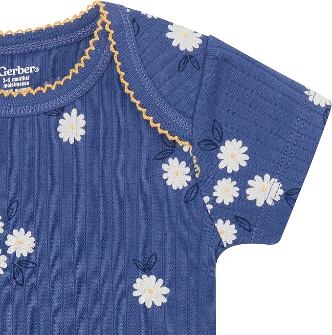 Gerber Baby Girls 4-Pack Short Sleeve Onesies Bodysuits - Image 7