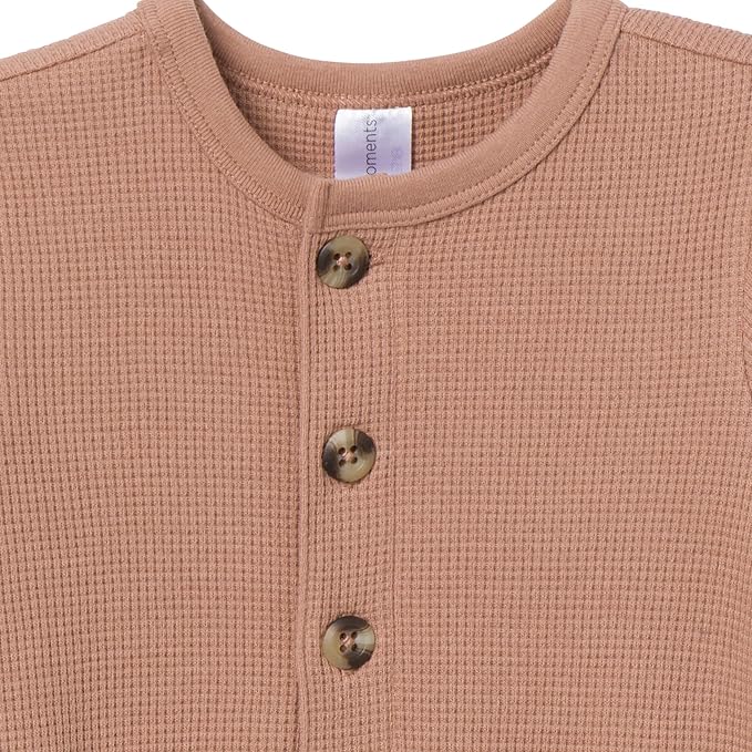 Modern Moments by Gerber Baby Henley Waffle Knit Romper - Image 2