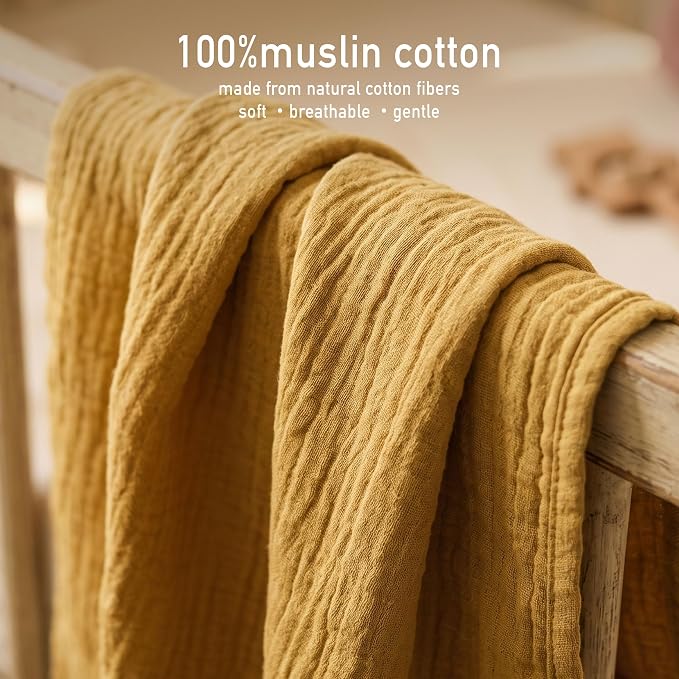 Muslin Receiving Blankets 5 Pack, Soft Swaddle Wraps - Image 2
