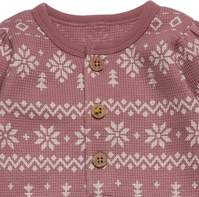Modern Moments by Gerber Baby Henley Waffle Knit Romper - Image 2