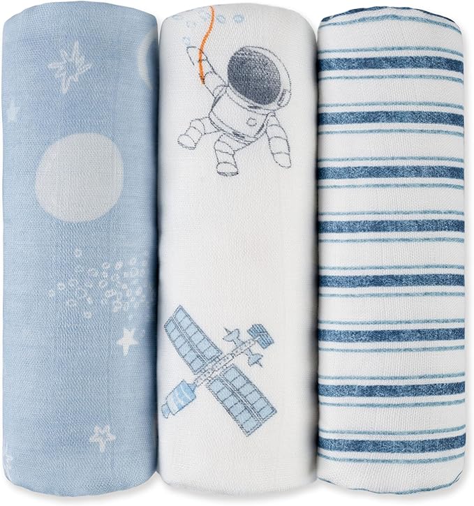 GLLQUEN BABY Receiving Blankets Boy Muslin Swaddle Blankets by GLLQUENBABY