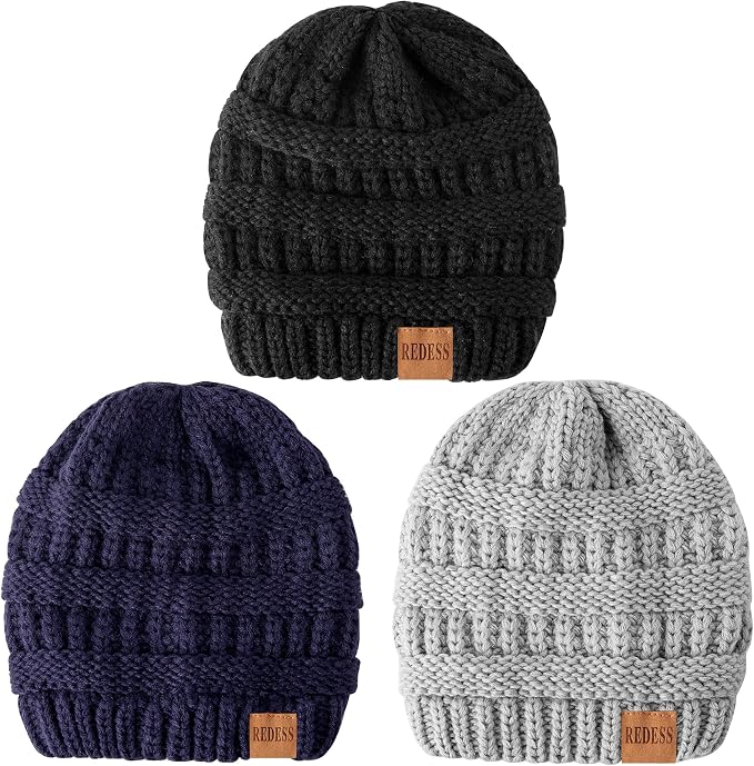 REDESS Baby Kids Winter Warm Hats, Infant Toddler Children Beanie Knit Cap - Image 2