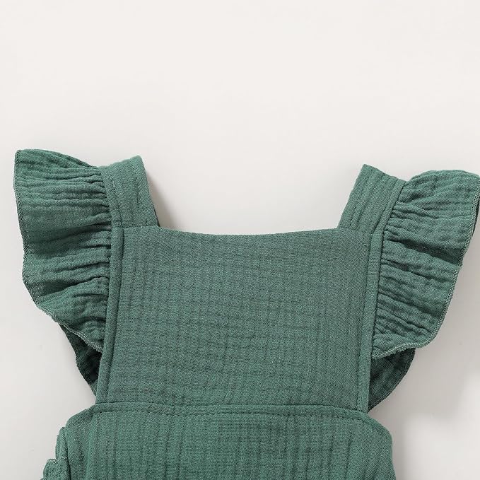 YOUNGER TREE Toddler Baby Girl Ruffled Sleeveless Romper Casual Summer Jumpsuit - Image 5