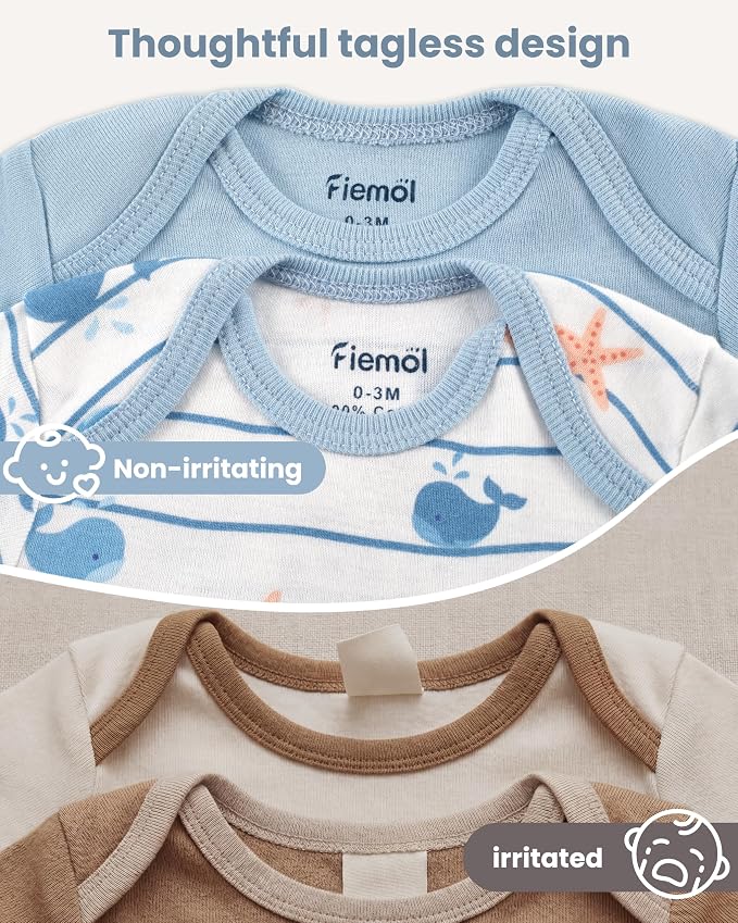 Baby Bodysuits Newborn 100% Cotton, Soft Short Sleeve Toddler Infant Cute Body - Image 4