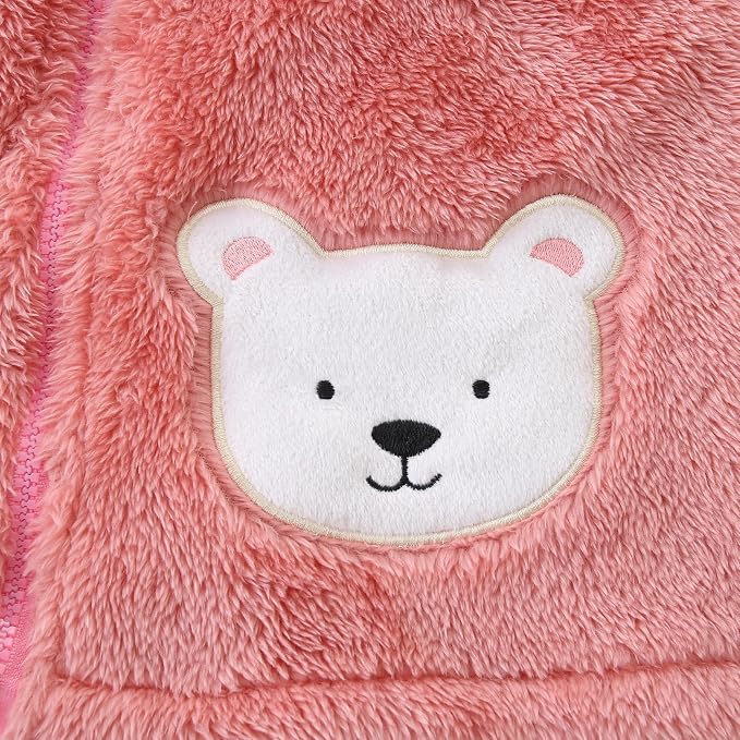Newborn Infant Baby Boys Girls Cartoon Fleece Hooded Jacket Coat - Image 4