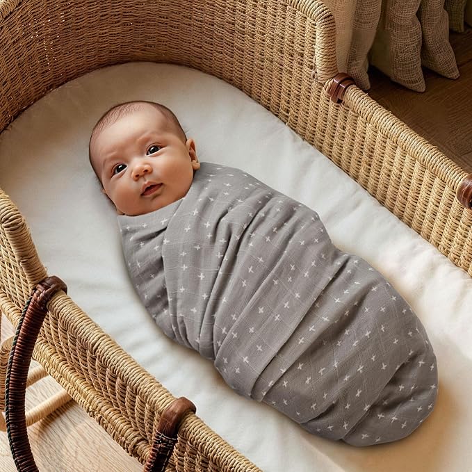 Muslin Swaddle Blankets for Newborn, Cotton Receiving Blanket | 4 Pack 100% - Image 6