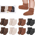 8 Pairs Newborn Socks Thick Cotton Terry Turn Cuff Baby Socks 0-6 Months Cute by BebeFavour