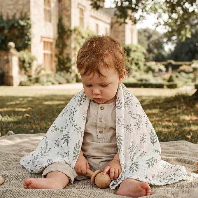 Muslin Receiving Blankets 5 Pack, Soft Swaddle Wraps - Image 6