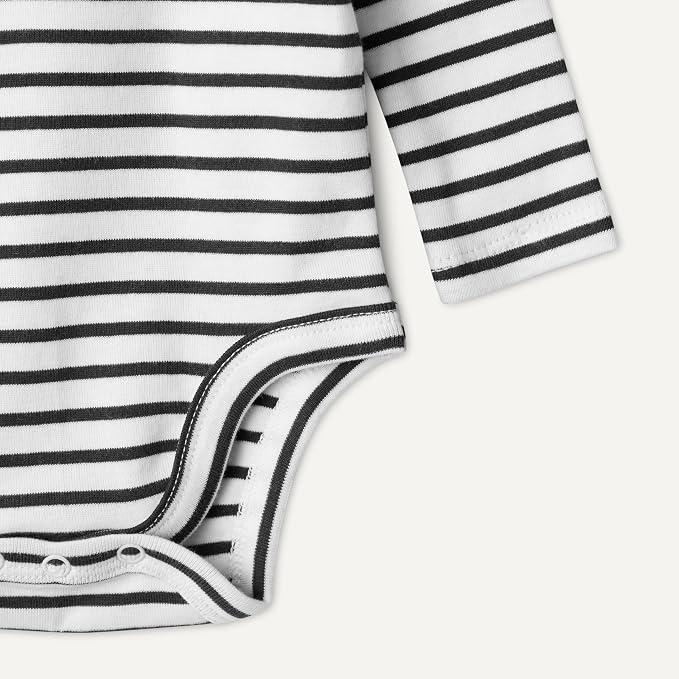 Amazon Essentials Unisex Babies' Long-Sleeve Cotton Henley Bodysuits - Image 3