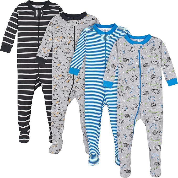 Gerber Baby Boys 4-Pack Footed Pajamas by Gerber