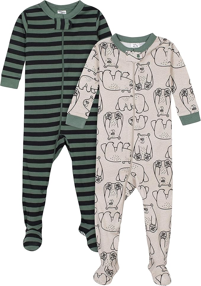 Gerber Baby Boys 2-Pack Footed Pajamas by Gerber