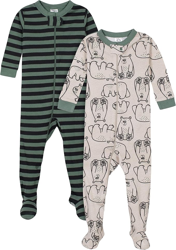 Gerber Baby Boys 2-Pack Footed Pajamas by Gerber
