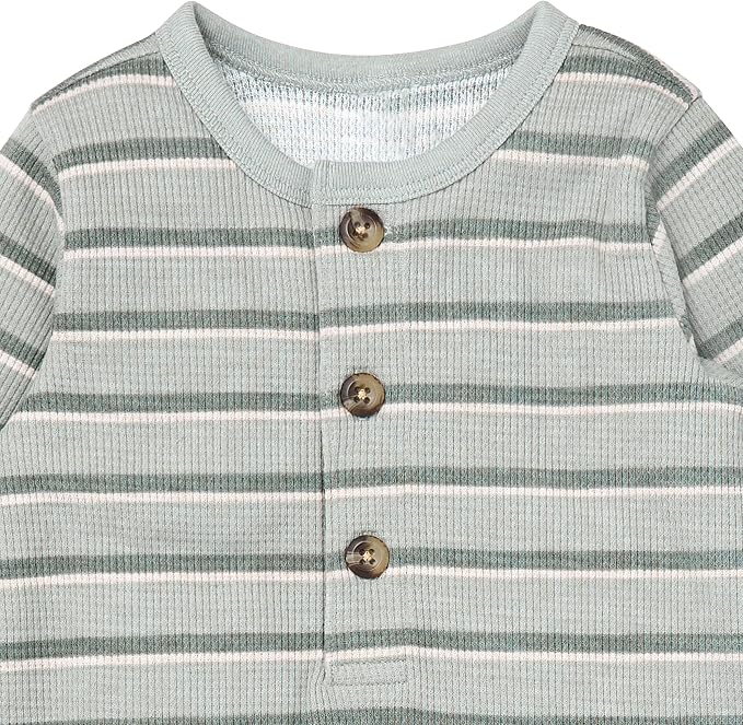 Modern Moments by Gerber Baby Henley Waffle Knit Romper - Image 2