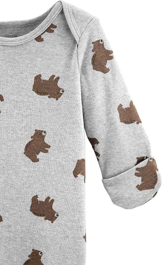 Simple Joys by Carter's Baby 3-pack Neutral Cotton Sleeper Gown - Image 3
