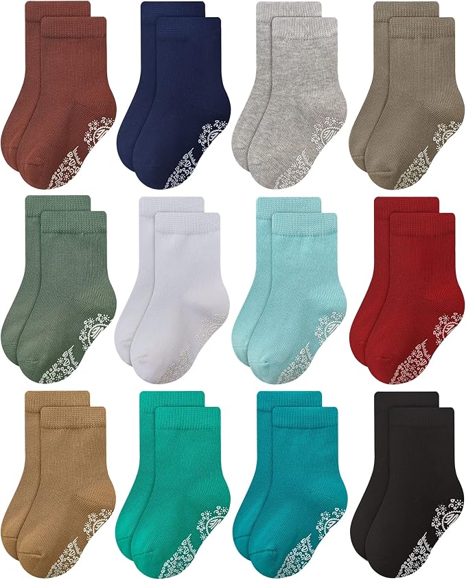 RATIVE Non Skid Anti Slip Crew Socks by RATIVE