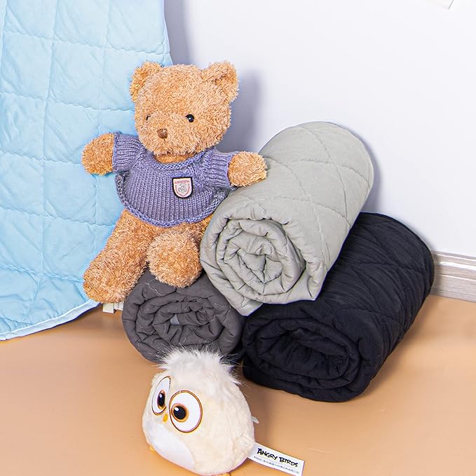 NTBAY Down Alternative Oversized Toddler Comforter, Super Soft and Warm Solid Color Baby Crib Quilted Blanket, 43x60 inches, Dark Grey