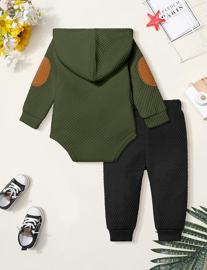 Fommy Baby Boy Clothes Colorblocked Long Sleeve Hoodie + Long Pants 2PCS Fall - Image 6