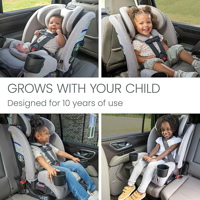 Britax One4Life Slim All-in-One Car Seat, 10 Years of Use, 17.5” SpaceSaver Design, Converts from Rear-Facing Infant Car Seat to Forward-Facing Booster Seat, ClickTight Installation, Sea Foam