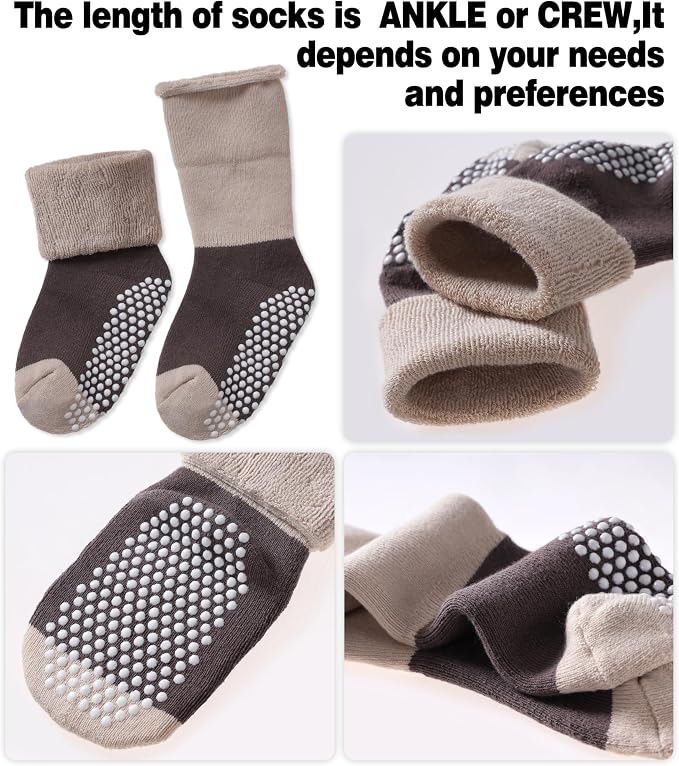 SDBING Baby Boys Girls Grips Socks Infant Toddlers Kids Non Slip Warm Thick - Image 3