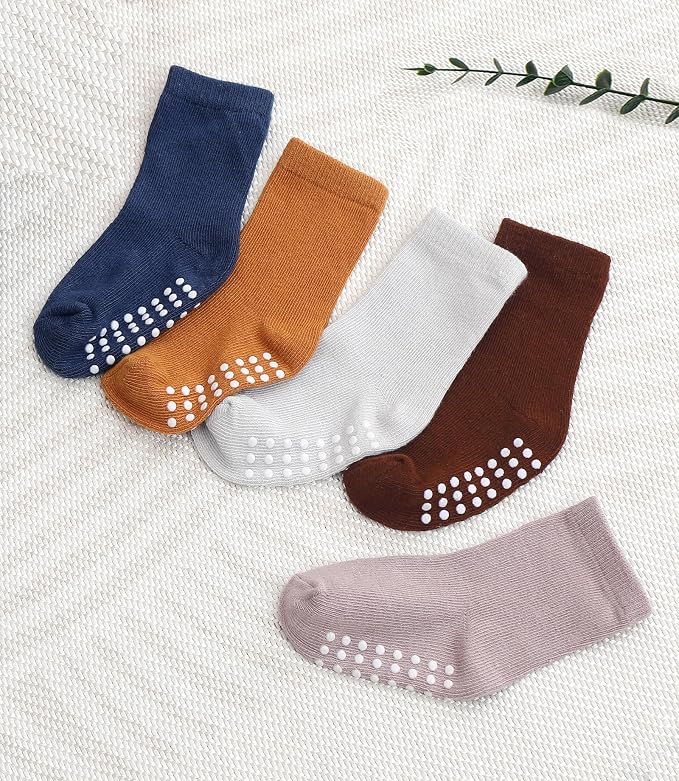 Baby Toddlers Crew Socks with Non-Slip Grip 12 Pack Cotton Stretch Socks | Soft - Image 4