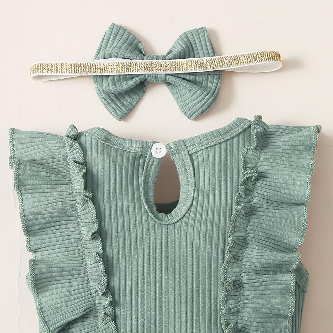 Mioglrie Newborn Baby Girl Clothes 1 Piece Infant Fall Winter Romper Outfit | - Image 7