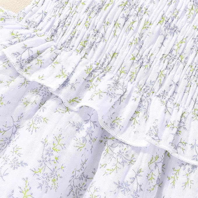 YOUNGER TREE Baby Girl Clothes Ruffle Romper Boho Dress Summer Cake Smash - Image 5