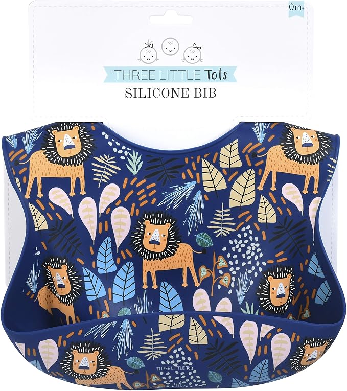 Three Little Tots Modern Silicone Baby Bib – Adjustable Fit Waterproof Catch - Image 3