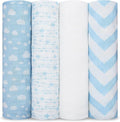 Comfy Cubs Muslin Swaddle Blankets Pack of 4, 47 x 47 Inches, Soft Cotton Baby by ComfyCubs