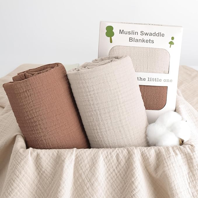Susurration Muslin Receiving Blanket, 100% Cotton Swaddle Blankets - Image 6