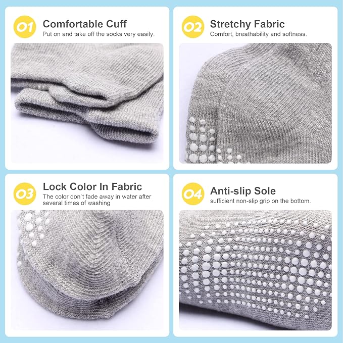 Toddler Non Slip Grip Ankle Socks - Image 6