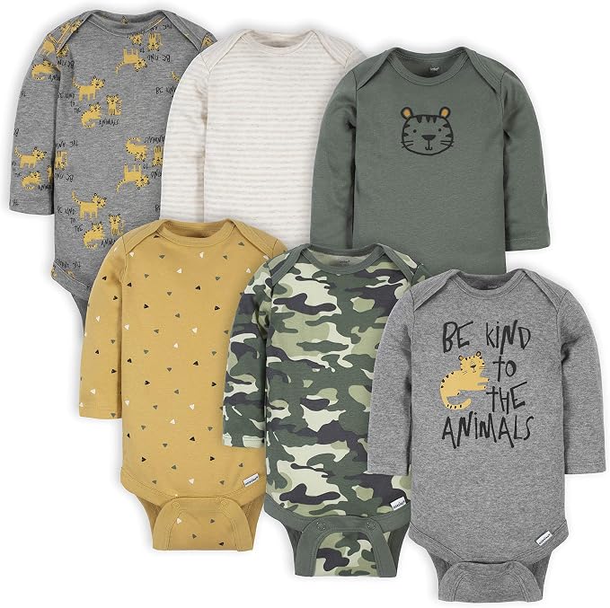 Gerber Baby Boys 6-Pack Long Sleeve Onesies Bodysuit by Gerber